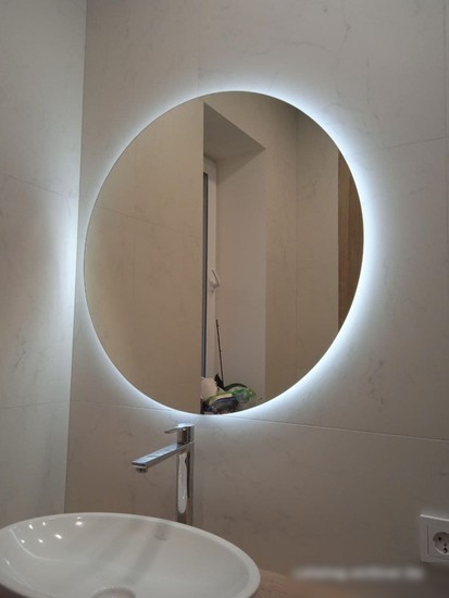 Пекам Зеркало LED RingFly-80х80 (механическая клавиша выключения)
