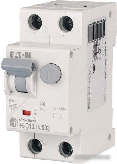 Дифференциальный автомат Eaton HNB-C101N003 1P+N 10А С 6кА 30мА АС 2М 195125