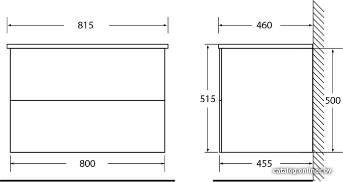 BelBagno Тумба под умывальник Etna-H60-800-2C-SO-RW-P