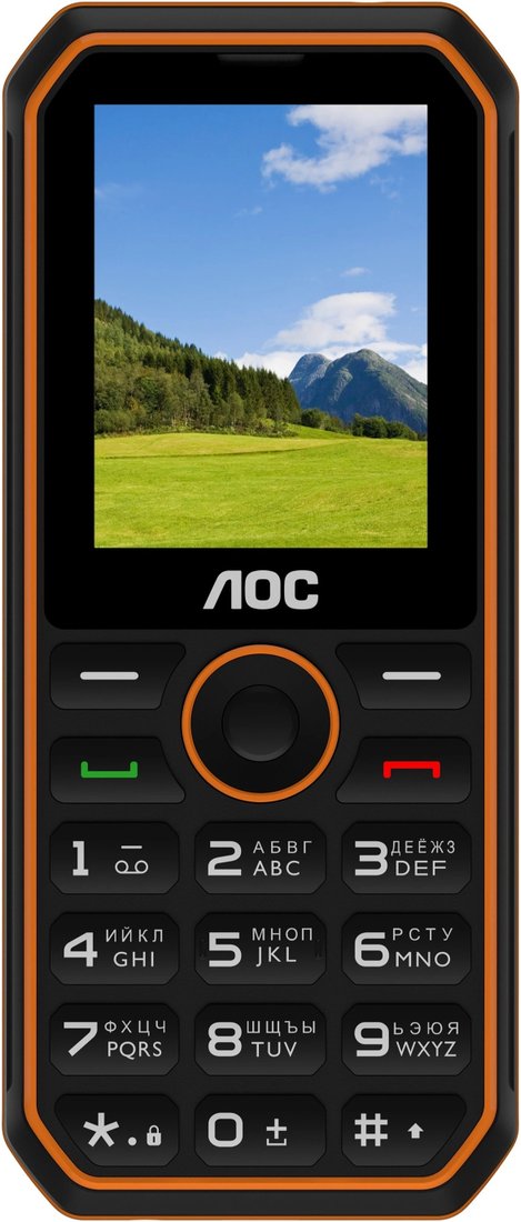 Кнопочный телефон AOC A248 (черный/оранжевый)