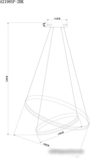 Подвесная люстра Arte Lamp Meridiana A2198SP-2BK