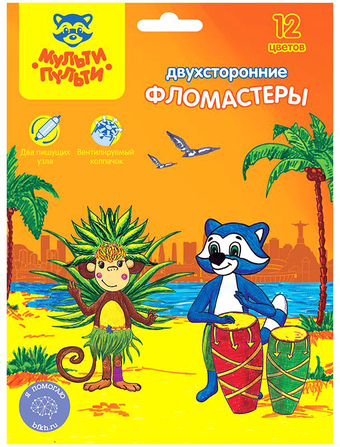 Фломастеры Мульти-пульти Енот в Бразилии WP_10742 (12 цветов)