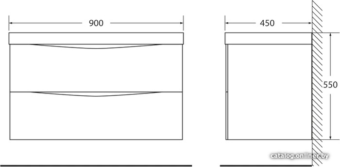 BelBagno Тумба под умывальник Marino-900-2C-SO-BL-P (bianco lucido)