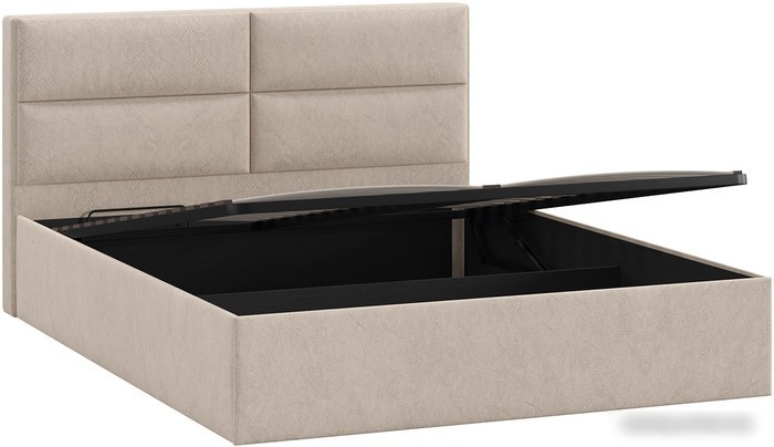 Кровать Трия Глосс универсальный тип 1 с ПМ 160x200 (микровелюр Wellmart Dark Beige)