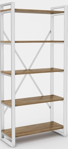 Стеллаж Hype Mebel Стандарт-2 50x200 (белый/дуб галифакс олово)