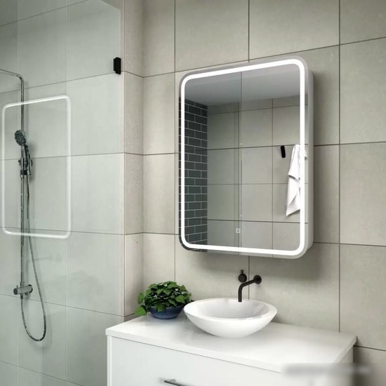 Континент Шкаф с зеркалом Elliott Led 60x80 (правый)