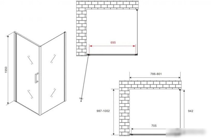 Душевой уголок Abber Sonnenstrand AG04080B-S100B