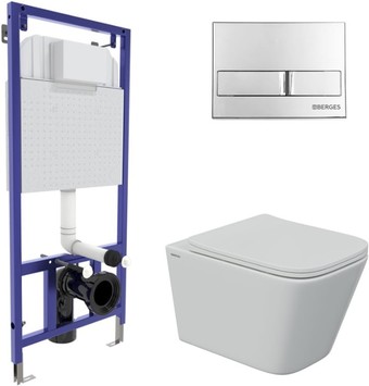 Унитаз Berges Wasserhaus Floe S Rimless 043242 (с сиденьем)