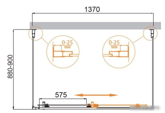 Душевой уголок Cezares MOLVENO-AH-12-140/90-C-Cr-IV