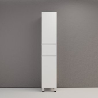 Symbolite Шкаф-пенал для ванной Лима 36 Plus 1 ящик 2 створки (напольный, белый матовый)
