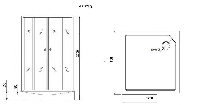 Душевая кабина Grossman GR272QR 120x80