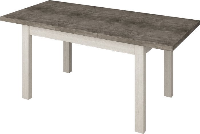 Кухонный стол Senira Кастусь 110-145x70 (бетон/белый)