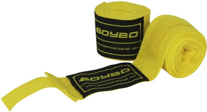 Бинт боксерский BoyBo Хлопок 4.5 м (желтый)