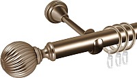 Карниз для штор АС ФОРОС Grace D25Г составной + наконечники Орион (2.8м, антик)
