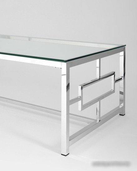 Журнальный столик Stool Group Бруклин 120x60 ECT-013 (прозрачное стекло/сталь серебристый)