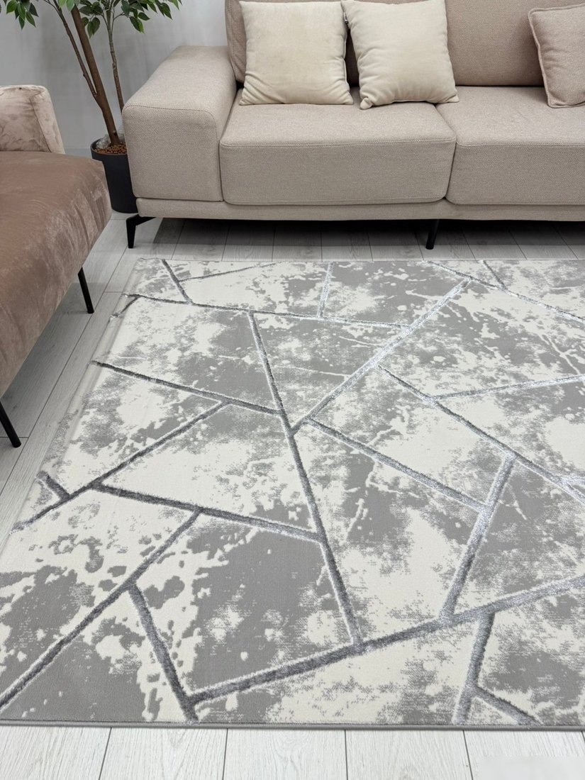 Ковер для жилой комнаты Radjab Carpet Амальфи Прямоугольник 01518B (3x4, C.Grey/Antrasit)