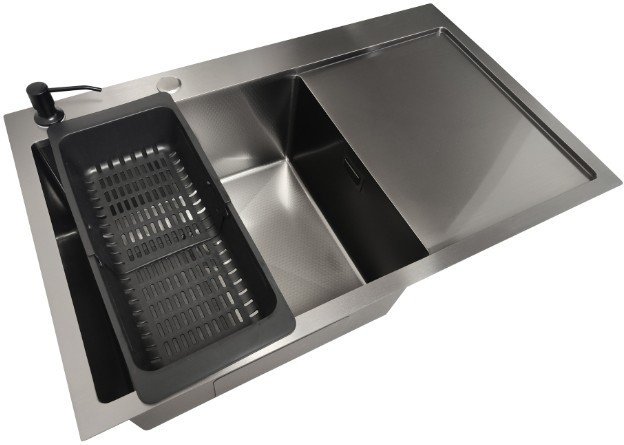 Кухонная мойка Stellar Decor S6550NB-L-D (нано черный)