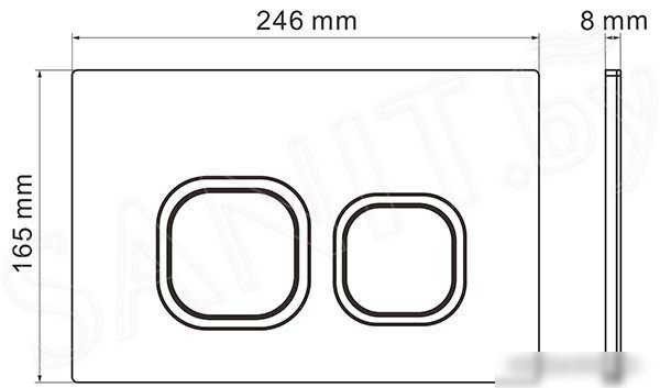 Унитаз подвесной Roxen Egg в комплекте с инсталляцией StounFix Slim 6 в 1 964079 (кнопка: черный матовый)