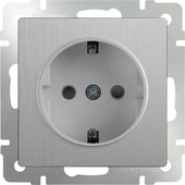 Розетка Werkel WL09-SKGS-01-IP44 (серебряный рифленый)
