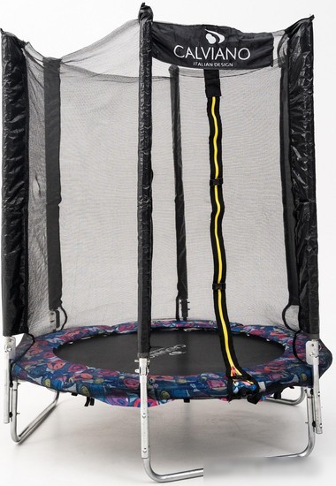 Батут Calviano Smile 140 см-4.5FT INSIDE с внутренней сеткой складной