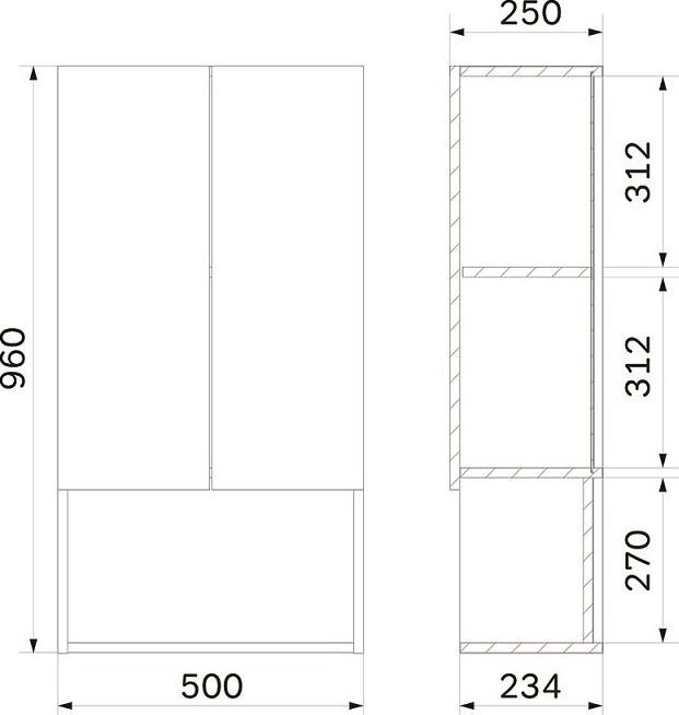 AM.PM Шкаф для ванной X-Joy M85CHX05021WG (белый глянец)
