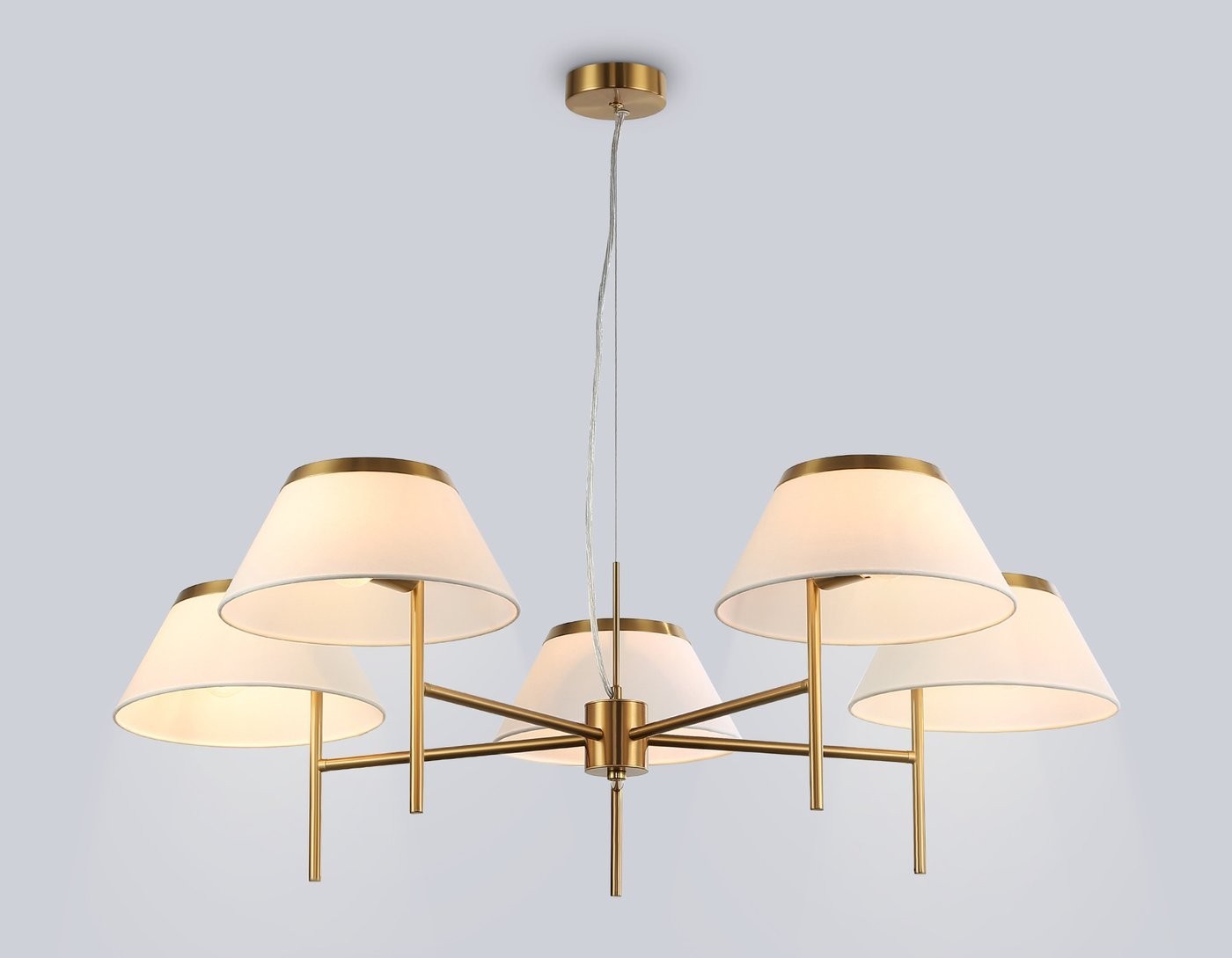 Подвесная люстра Ambrella LH72473/5 BS/WH (латунь/белый)
