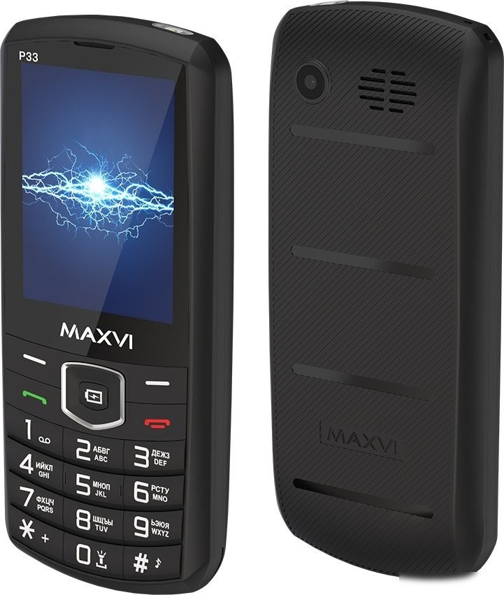 Кнопочный телефон Maxvi P33 (черный)