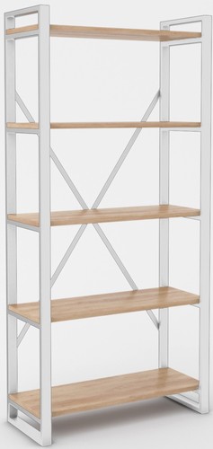 Стеллаж Hype Mebel Стандарт-2 50x170 (белый/дуб галифакс натуральный)