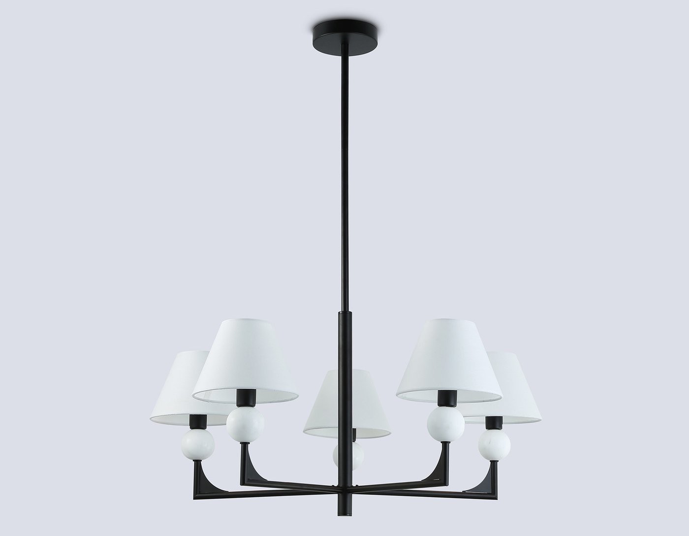 Подвесная люстра Ambrella light LH75153/5 BK/FR (черный/белый матовый)