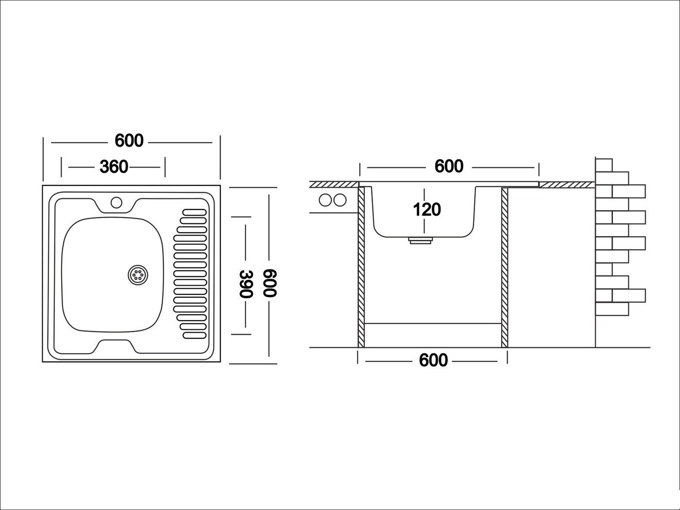 Кухонная мойка Ukinox ECO 600.600 L