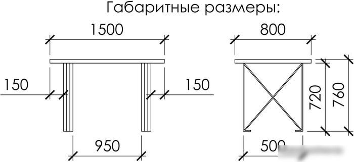 Кухонный стол Buro7 Призма 150 (с обзолом и сучками, дуб мореный/белый)