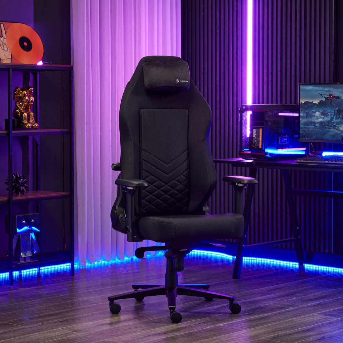 Игровое (геймерское) кресло Evolution TITAN Fabric (черный)
