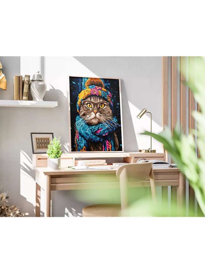 Картина по номерам PaintLine Котик в шапке PL-00312