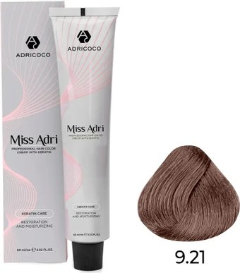 Крем-краска Adricoco Miss Adri 9.21 (100мл, очень светлый блонд фиолетовый пепельный)