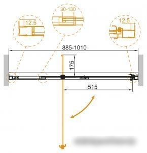 Душевая дверь Cezares SLIDER-B-1-100/110-BR-Cr