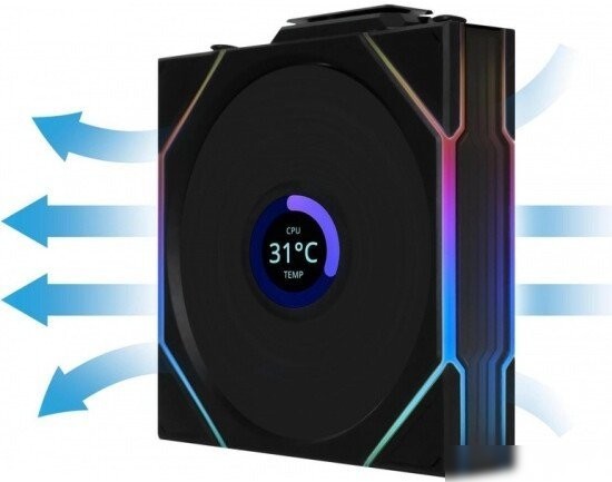 Комплект вентиляторов для корпуса с контроллером Lian Li Uni Fan TL 120 Wireless Reverse 12RTLLCD1W3B G99.12RTLLCD1W3B.R0