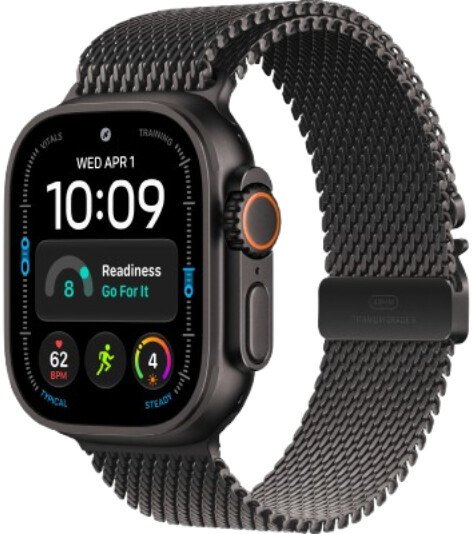Умные часы Apple Watch Ultra 4 LTE 49 мм (титановый корпус, черный/черный, миланская петля L)