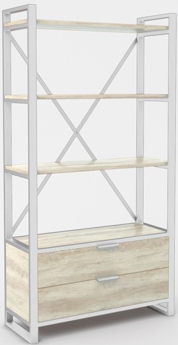 Стеллаж Hype Mebel Стандарт Люкс 80x170 (белый/древесина белая)