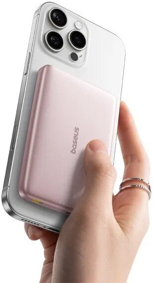 Внешний аккумулятор Baseus PicoGo AM41 Ultra-Slim Qi2 Magnetic Power Bank 10000mAh (розовый)