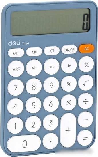 Калькулятор Deli M124 (синий)