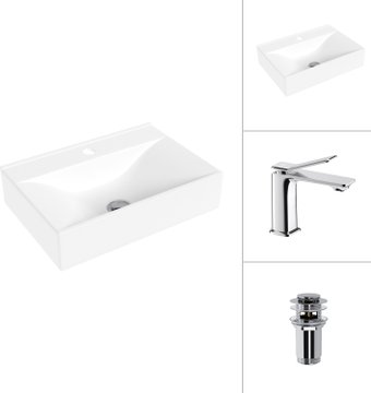 Умывальник Lauter 21887B + Allure 21C618С с донным клапаном 21190CH (хром)