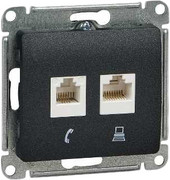 Розетка телефонная Schneider Electric Glossa GSL000785 (антрацит)