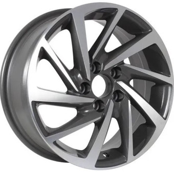 Литые диски KDW KD1530 15x6" 4x100мм DIA 54.1мм ET 46мм Grey Front Polished