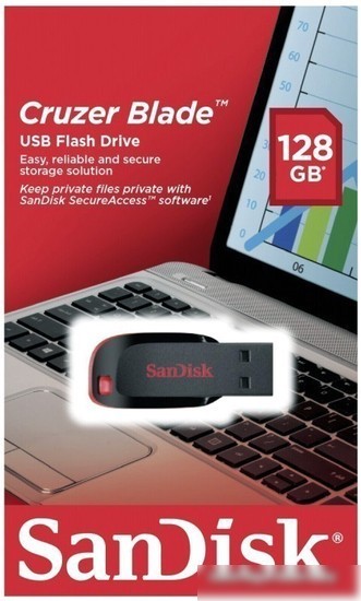 USB Flash SanDisk Cruzer Blade Black 128GB (SDCZ50-128G-B35)