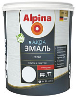 Эмаль Alpina Аква 2.5 л (шелковисто-матовый белый)