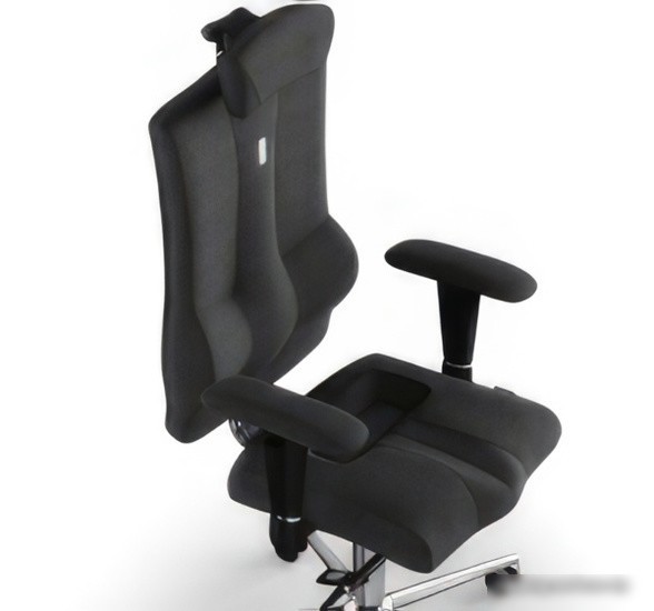 Кресло Kulik System Elegance (азур/хром, черный с подголовником)