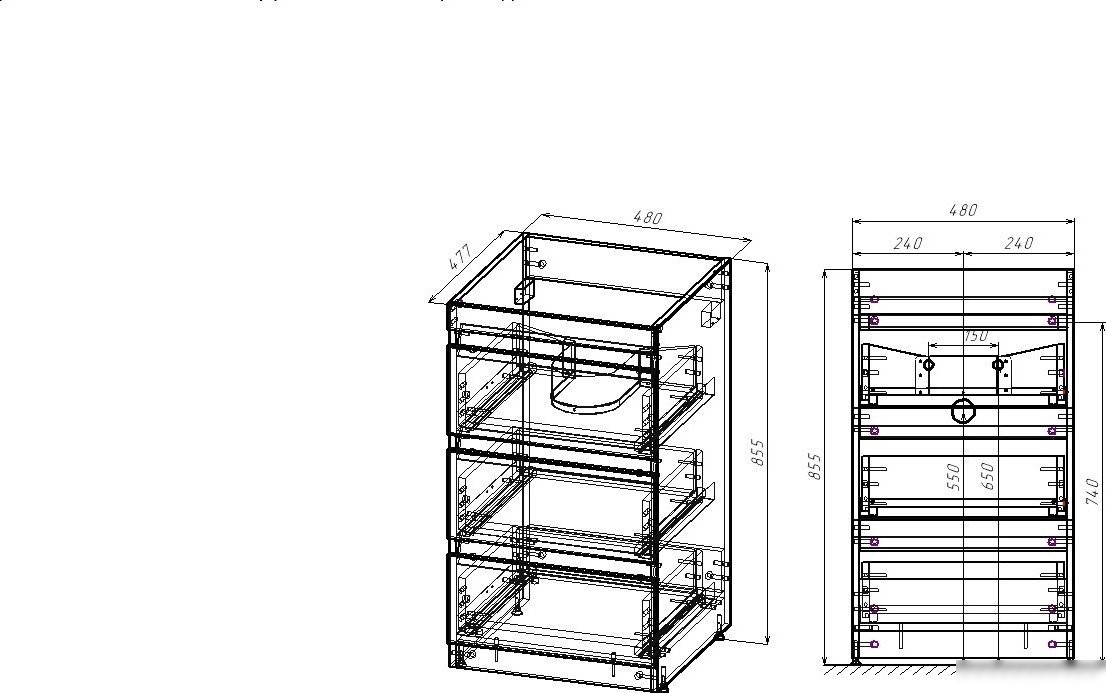 Symbolite Тумба под умывальник Даллас 110 Люкс Plus 3 ящика (белый)