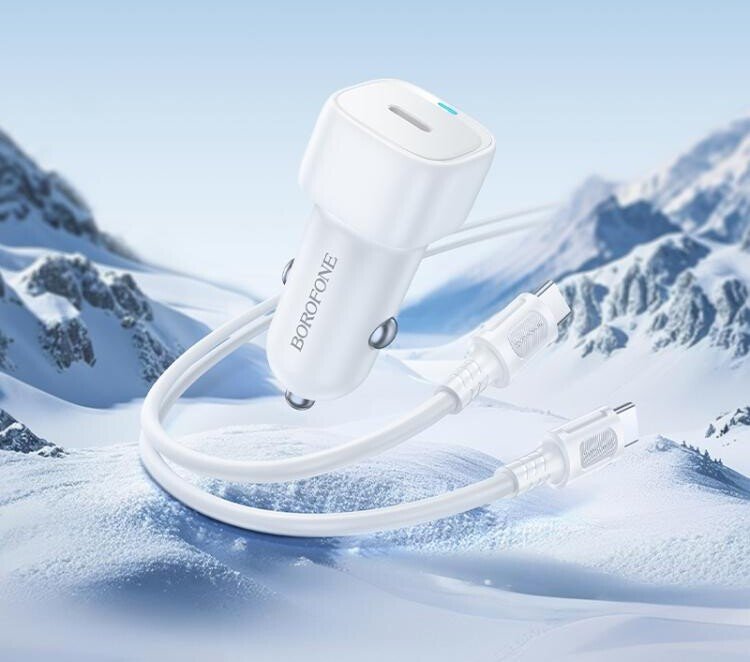 Автомобильное зарядное Borofone BZ34A USB Type-C (белый)