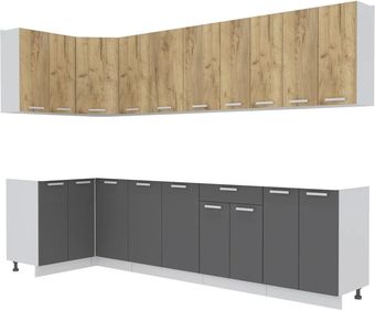 Интерлиния Мила Лайт 1.2x3.0 без столешницы (дуб золотой/антрацит)