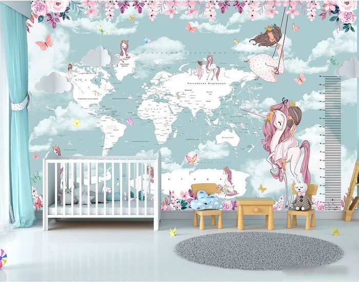 Виниловые обои Citydecor Princess 15 400x260, карта мира с ростомером